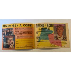 Vintage 1983 Rolling Stone Record Subscription Card Advertisement Print Ad